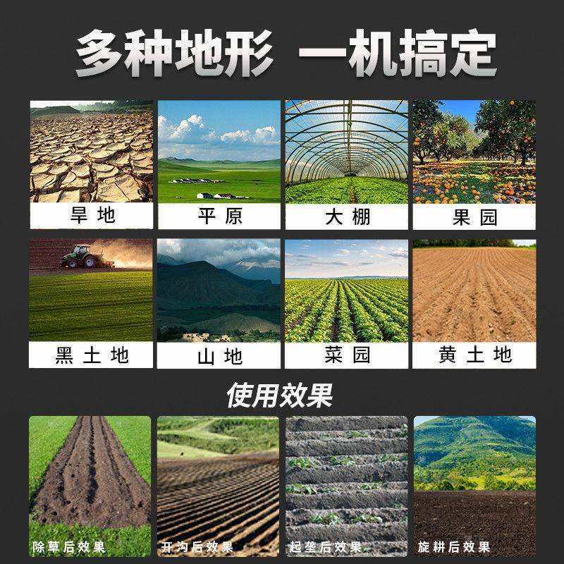 Small micro tillage machine new type rotary tiller old man tillage machine orchard diesel agricultural ditching machine plowing the soil