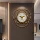 European retro living room wall clock, simple bedroom silent quartz clock wall decoration gear clock wrought iron clock