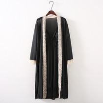 T77 plus size womens summer wear new fat mm Korean version loose slim sexy suspender two-piece nightgown thin 8004