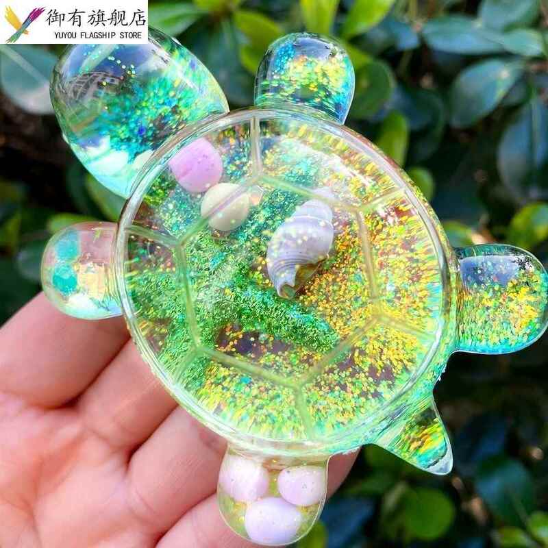 Giant Starfish Quicksand Toy, All Red, Same Style, Glowing Colorful Crystal Turtle Toy, Luminous in the Dark