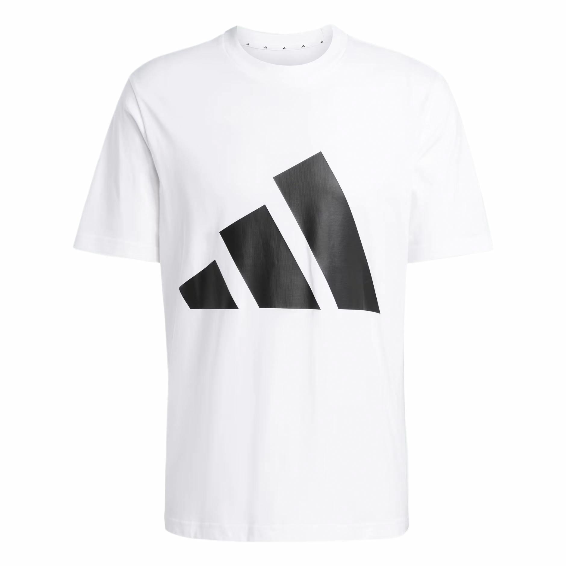 adidas ESSENTIALS 品牌logo大徽标舒适柔软针织圆领短袖T恤 男款