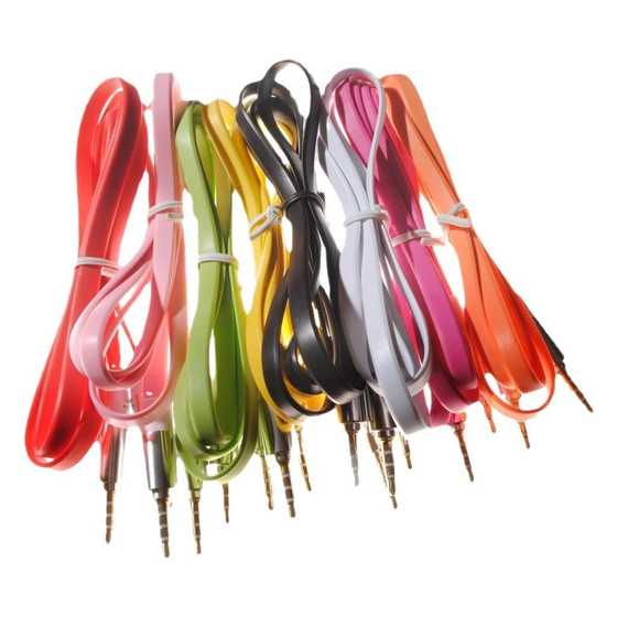 3.5mm 궤도 3.5 휴대 전화 오디오 케이블 수컷에서 수컷 보조 국수 평면 4 줄 4 섹션 3.5mm 오디오 케이블 1 미터