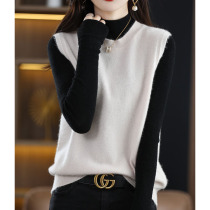 Knitted vest for women spring and autumn new pure wool sweater round neck sleeveless top loose cashmere vest stack outer