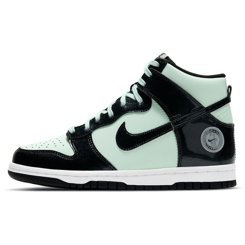 Nike Dunk barely green 漆皮合成革 舒适百搭 高帮 板鞋 男款