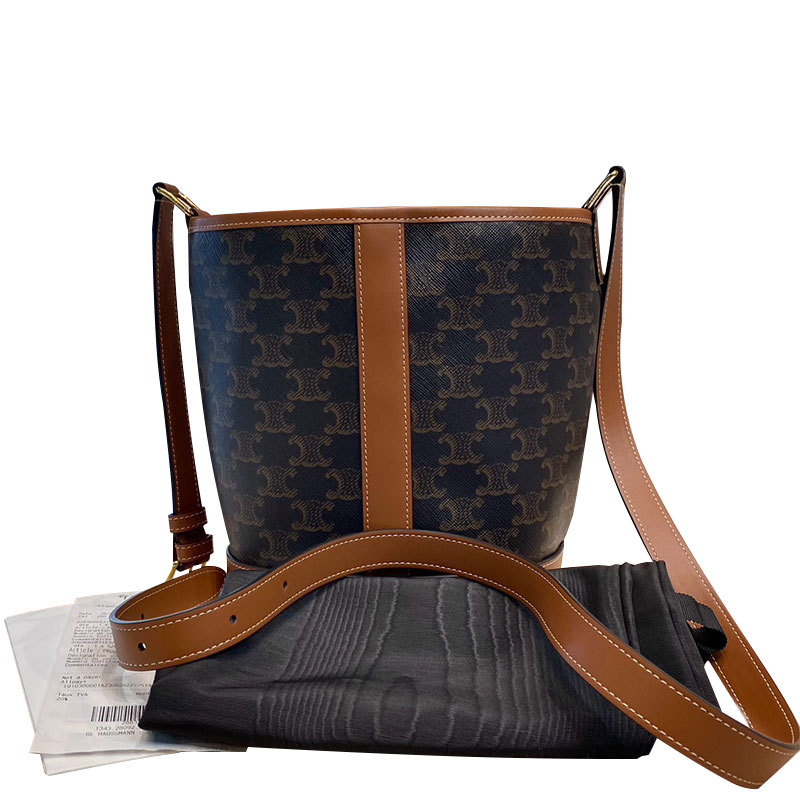 [Brand New] Celine Monogram Triumph Small Bucket Bag Women's Shoulder Crossbody Bag Genuine from the Store