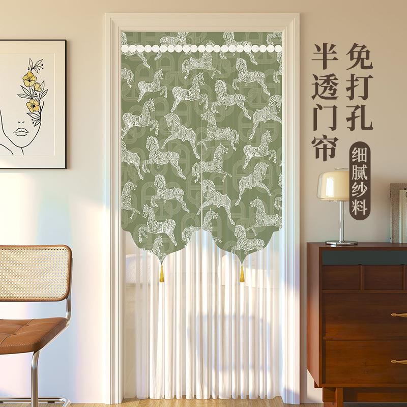 Door Curtain Partition Curtain Anti-Mosquito Lace Curtain for Home Bedroom Bathroom 2025 New High-End Privacy Blocking Curtain