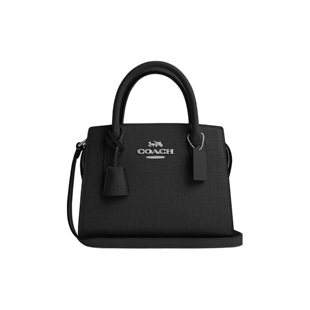 COACH蔻驰 Carryall 22 鳄鱼纹皮革单肩斜挎手提包 小号 女款黑色