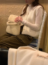 In stock ler*be V-neck knitted sweater vest fashionable outer vest wool vest Korean style outer wear