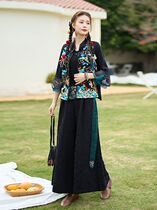 New ethnic style heavy industry embroidery Yunnan style womens vest vest short new Chinese style sleeveless top