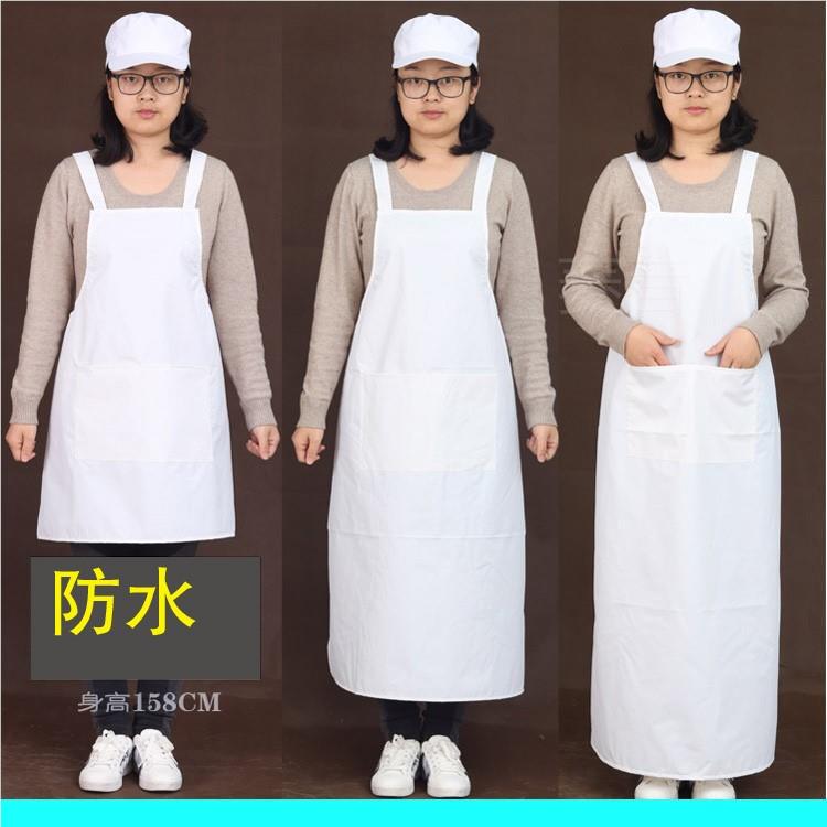 Apron Kitchen Chef Workwear Unisex White Simple Style Extended Length Thickened Oil-Proof Bib Apron Apron Kitchen Chef Workwear Unisex White Simple Style Extended Length Thickened Oil-Proof Bib Apron