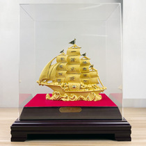 Yiwu manufacturer velvet gold smooth sailing sailing ornaments creative Chinese building materials beauty company business gifts