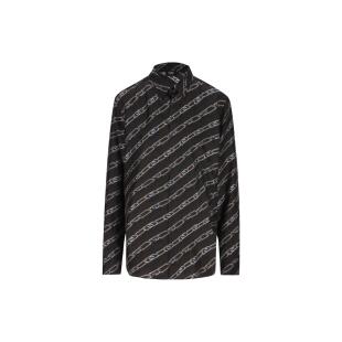 男款 衬衫 黑色 芬迪FW22图案满印单排扣长袖 FENDI