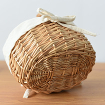 Hand basket carrying mini plush rattan woven bamboo woven flower SOU basket flower blue handicraft art wicker style basket