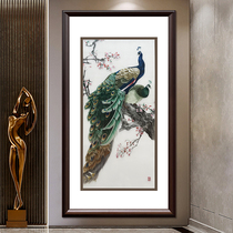 Embroidery pure handmade Suzhou embroidery living room decoration hanging painting Peacock Suzhou embroidery silk handicrafts and gifts