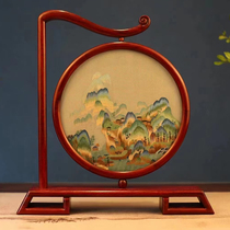 Suzhou embroidery finely polished pure handmade rosewood double-sided embroidery ornaments Modern Landscape Chinese style craft gifts