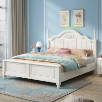 Korean white solid wood bed American color princess bed 1 8 1 5 1 5 1 2 meters childrens storage high box bed