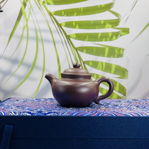 Auction leaked Yixing famous Yixing master Liu Quns purple clay lotus seed pot Yixing Kungfu purple clay pot teapot sketch 130cc