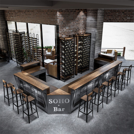 Industrieller Stil, Bar, Kaffeebar, Theke, Eisen, Retro-Restaurant, Hotel, kreative Ecke, Kassierer, Rezeption, Shop