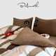 British MOMOWSSE Gaoke Heavy Maillard Caramel Brown Milk Fleece Four-piece Set Plus Fleece Thickened Bedding Clothes