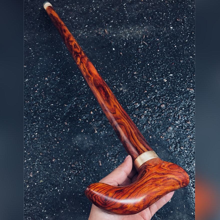 孤品正宗海南黄花梨拐杖!虎皮山水纹+鬼脸对眼X纹,收藏级神器来了!-木艺-淘宝好物网