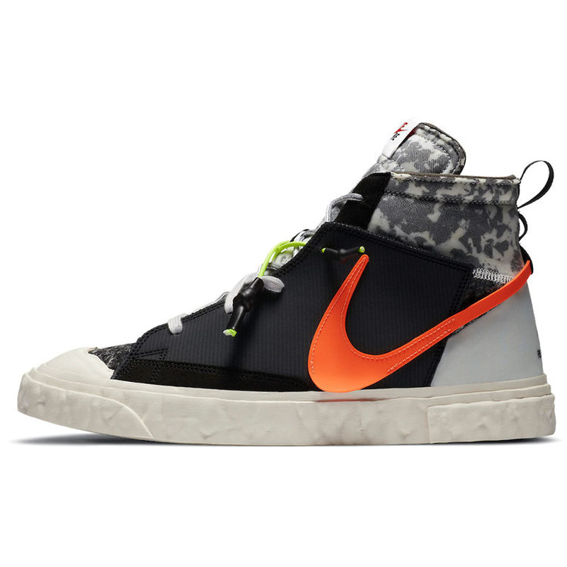 READYMADE x Nike Blazer 拼色 中帮 板鞋 男女同款 黑橙色
