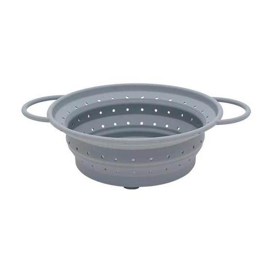 新款硅胶沥水篮圆形伸缩洗菜篮耐高温厨房折叠果蔬篮厨房用具