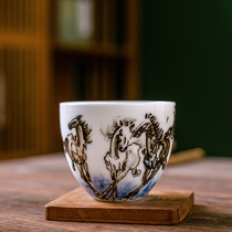 Ma to Success Masters Cup National Class Fine Art Division Liu Peizhu Master Handmade Tea Cup Qi Baishi