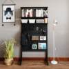 .Vertical perforated board storage rack floor-standing punch-free modern simple iron wall storage computer desk book