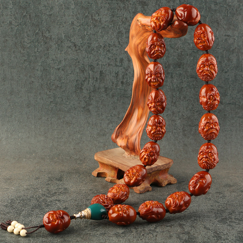 1 8x2 3cm jade zed back blood (single-sided 3cm rohan) Lu Xiaoqin works olive nuclear sculpted triple flower oil core