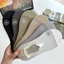 Ice silk boat socks for men in summer thin pure cotton bottom mesh breathable sweat-absorbent anti-falling heels shallow mouth cool invisible socks for men