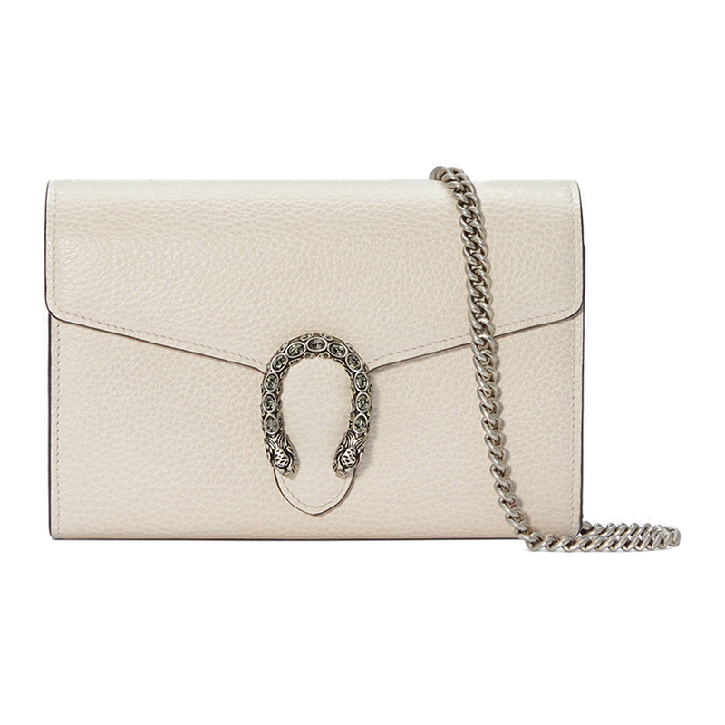 9.9/9.5 New Gucci/Gucci Dionysus Leather Mini White Tiger Head Buckle Wallet Crossbody Bag