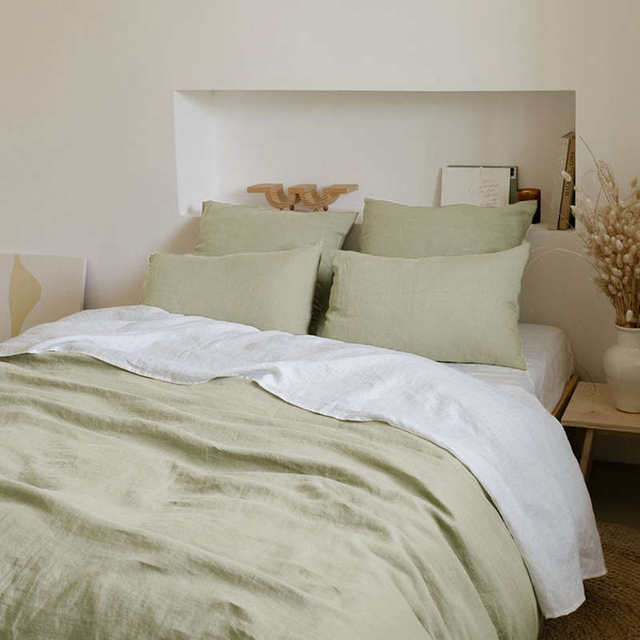 Japanese-style washing linen four-piece set four-season bed sheets quilt covers pillow covers bedding products naked sleeping bedding bedding covers three-piece set