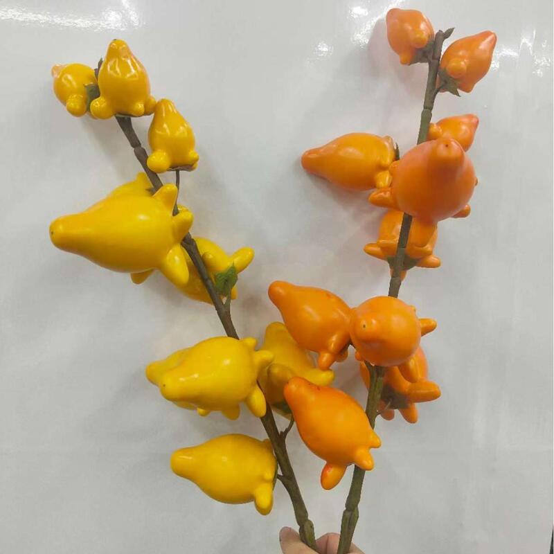 9 Golden Fruits Five Generations Together Fruit Fortune Bucket New Year's Flower Hug Bucket Flower Material Artificial Berries Fruit Wealth-Attracting Fruit