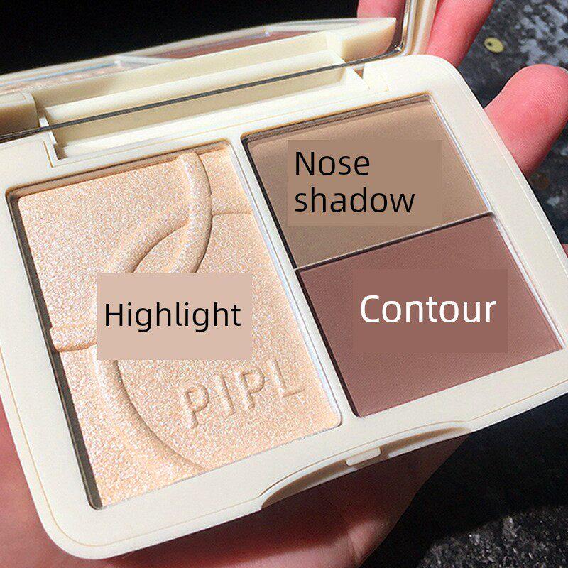 Q Contour Blush and Highlighter Powder Three-In-One New Shadow Palette Suitable for Makeup Artists and Beginners