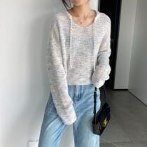 Clearance spring new sweater loose V-neck pullover lazy style sweater womens mohair knitted top E2750