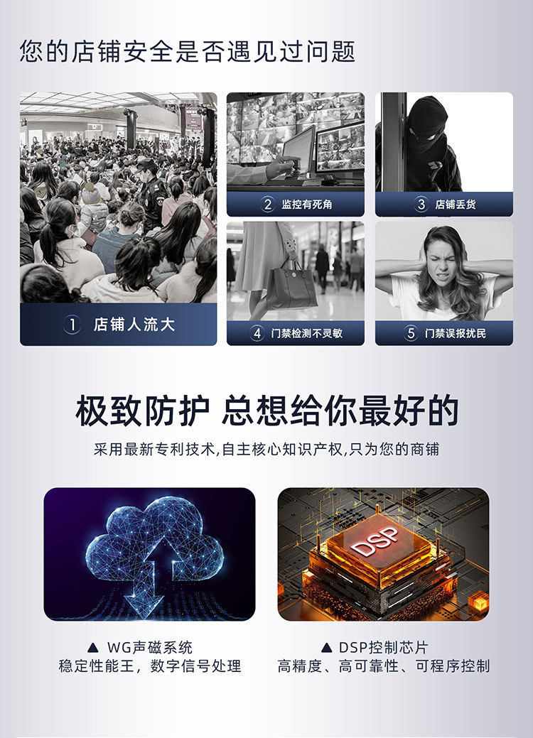 Противоугонная 超市声磁防盗门服装店报警器化妆品文创母婴百货店铺超宽型报警器