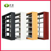 Steel bookshelf school library reading room file rack household floor-standing bookshelf double single-sided information display rack