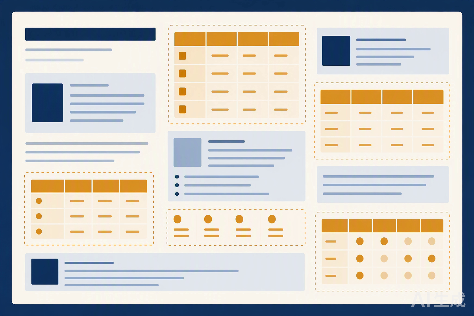 Grid of structured data blocks