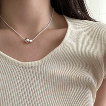 Sparkling bead necklace womens s925 all-over sterling silver clavicle chain Italian imported chain high-end N7273