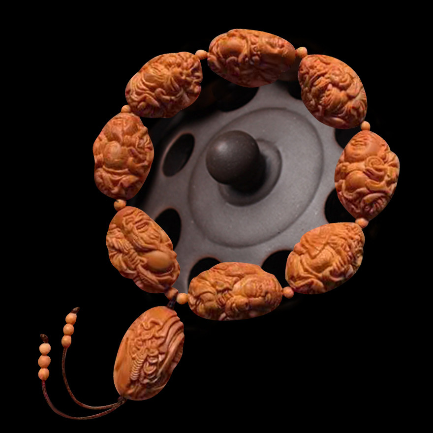 1 9*2 6cm Su Gong Olive Kernel Carving "Group of Immortals"