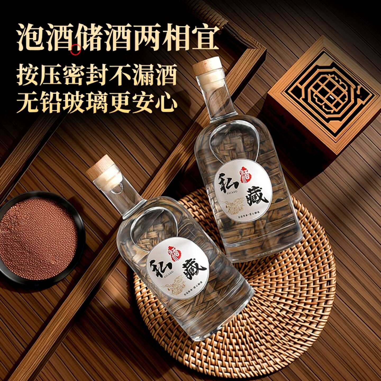 酒瓶空瓶玻璃加厚密封罐图片