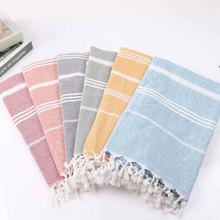 Popular European and American Style Polyester-Cotton Turkish Tassel Beach Towel, Striped Sauna Bath Towel, Quick-Dry Embroidered Towel for Children Popular European and American Style Polyester-Cotton Turkish Tassel Beach Towel, Striped Sauna Bath Towel, Quick-Dry Embroidered Towel for Children
