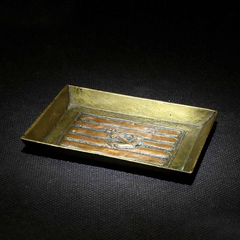(Ghost Market) Brass Inlaid Copper Anchor Pattern Small Plate Golden Hammer Baocheng Auction C1432