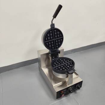 Commercial round electric waffle oven up and down flip single head waffle maker global plug baking breakfast waffle maker