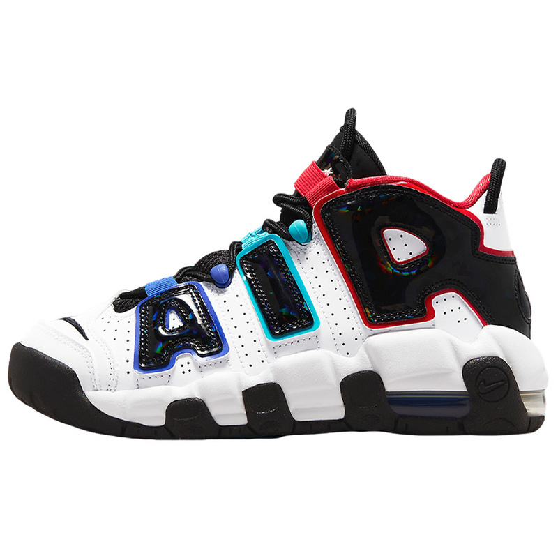 Nike Air More Uptempo 皮革 舒适百搭 耐磨 中帮 儿童篮球鞋