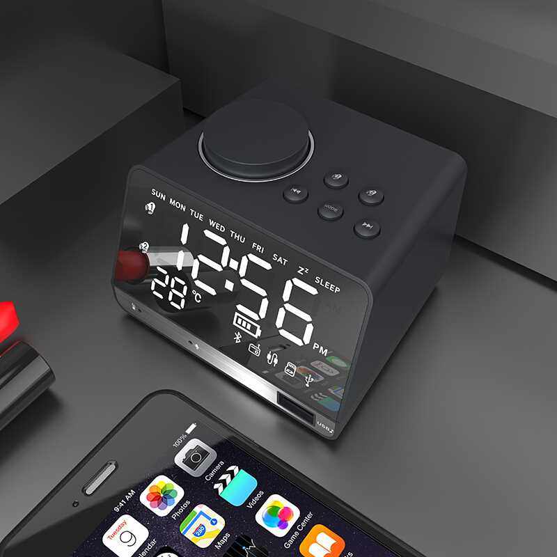 MOZUO X11 wireless bluetooth alarm clock speaker card audio multi-function player home radio mini