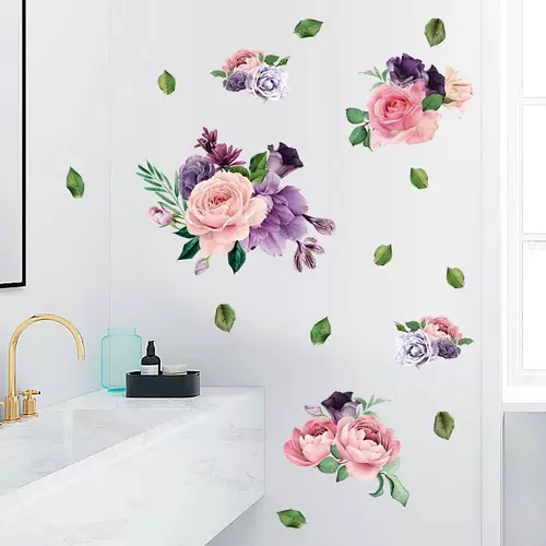 Наклейка, самоклеющееся украшение для ногтей на стену, настенные наклейки, декоративные цветы, принт, в цветочек
