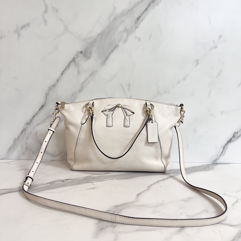 95% New Coach Women's Leather Bowknot Limited Edition Shoulder Crossbody Handbag Dumpling Bag