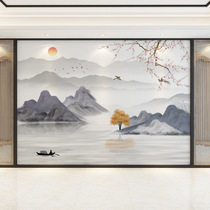 New Chinese style artistic conception landscape TV background wall wallpaper living room sofa bedroom bedside tea room wallpaper mural wall covering