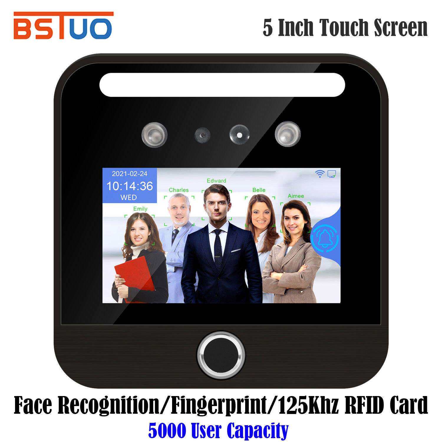 5-inch touch screen dynamic face recognition punch-in machine, fingerprint swipe card attendance and access control all-in-one machine